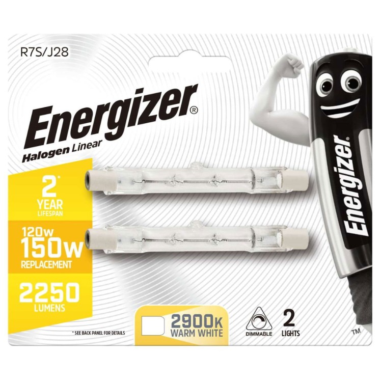 Energizer Halogen R7S Linear 2250lm 120W 2900K 78mm Warm White Dimmable Pack of 2